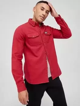Image of Superdry Trailsman Flannel Overshirt - Red, Size 2XL, Men