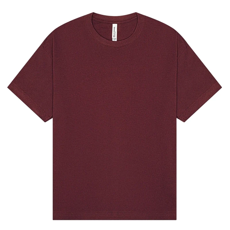 Image of Bella + Canvas Mens Heavyweight Boxy T-Shirt in Maroon Size: Large Maroon Male L