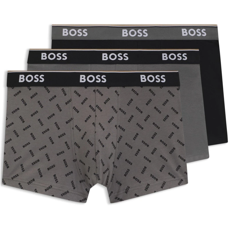 Image of Boss Trunk 3 Pack Blk/Gry 060 male 2X Large