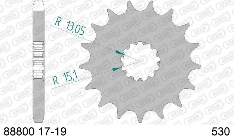 Image of AFAM Steel Standard Front Sprocket 88800 - 530