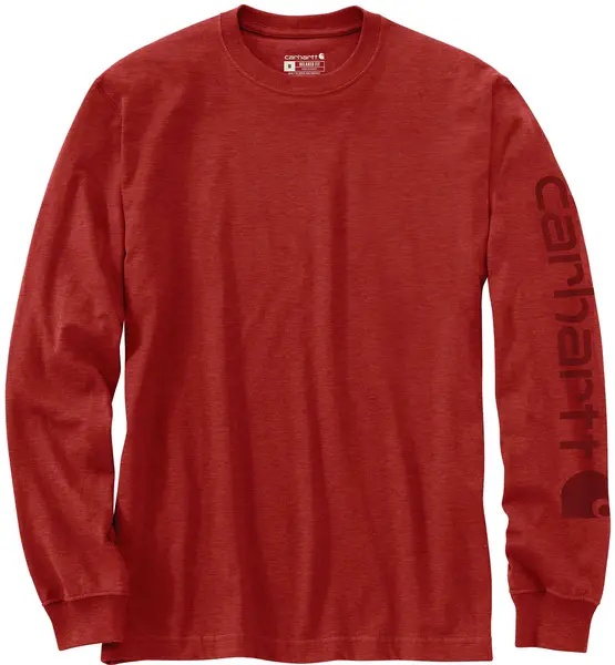 Image of Carhartt Logo Longsleeve, red, Size S