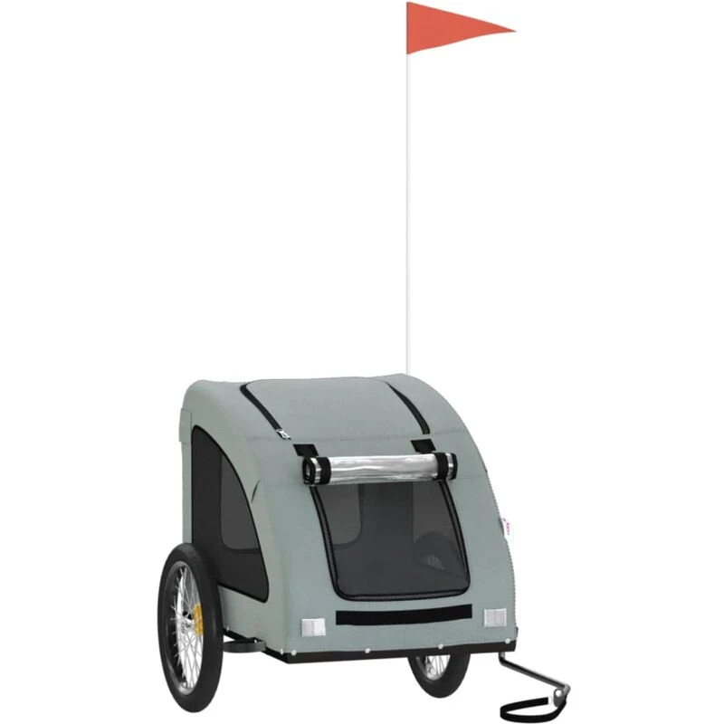 Image of VIDAXL Pet Bike Trailer Grey Oxford Fabric and Iron Vidaxl 8720845770501