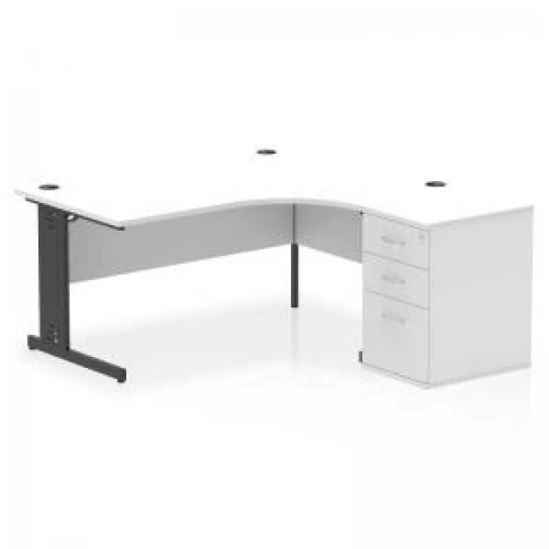 Image of Dynamic Impulse W1600 x D1200 x H730mm Right Hand Crescent Desk Cable EXR45681DY