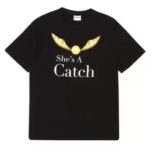 Image of Harry Potter Womens/Ladies SheA's A Catch Boyfriend T-Shirt (3XL) (Black)