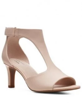 image of Clarks Alice Flame Leather Heeled Sandals - Blush