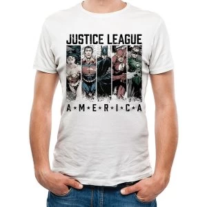 image of Justice League Comics - America Mens X-Large T-Shirt - White