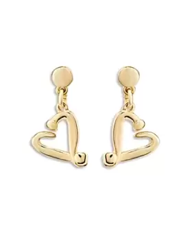 image of Uno de 50 One Love Heart Drop Earrings in 18K Gold Plated