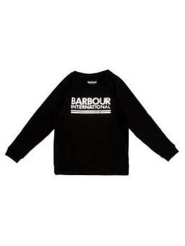 image of Barbour International Girls Kiara Sweat Top - Black, Size Age: 10-11 Years, Women