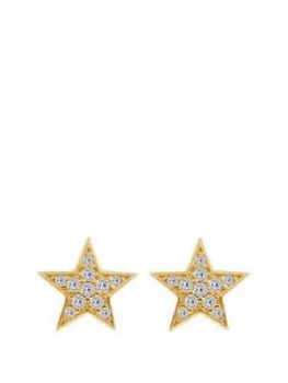 Image of The Love Silver Collection 18Ct Gold Plated Silver Pav Cubic Zirc