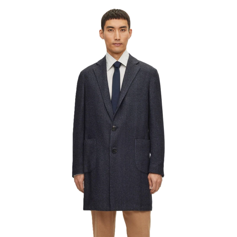 Image of Boss Mens Henk Tailored Fit Formal Jacket Blue male 38 (48)