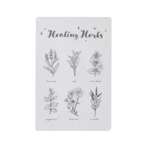 image of Healing Herbs Metal Sign