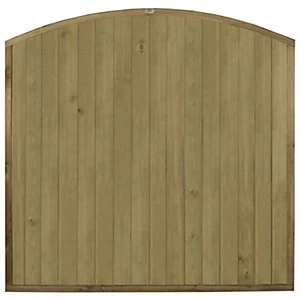 image of Forest Garden Pressure Treated Domed Top Tongue & Groove Fence Panel - 6 x 6ft Pack of 4