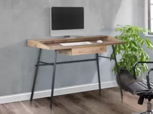 Image of Birlea Urban Rustic 1 Drawer Office Desk With Shelf Flat Packed
