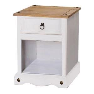 Image of Halea 1-Drawer Bedside Cabinet - White