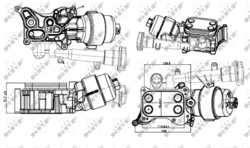 Image of NRF 31327 Oil Cooler with filter, with oil cooler Oil Cooler,engine oil (469)
