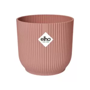 image of Elho Vibes Fold 14cm Round Plastic Indoor Plant Pot - Delicate Pink