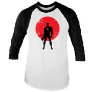 image of Valiant Comics Classic Bloodshot Silhouette Raglan T-Shirt - White - L