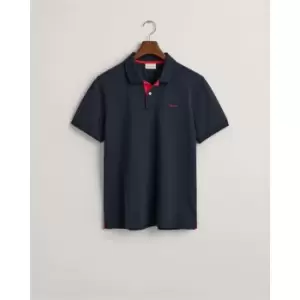 Image of Gant Reg Contrast Pique Ss Rugger Eggshe - Blue