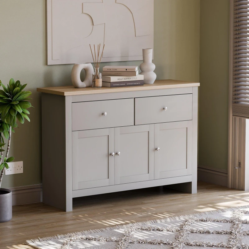 Image of Lassic Vida Designs Arlington 2 Drawer 3 Door Sideboard Grey unisex One Size