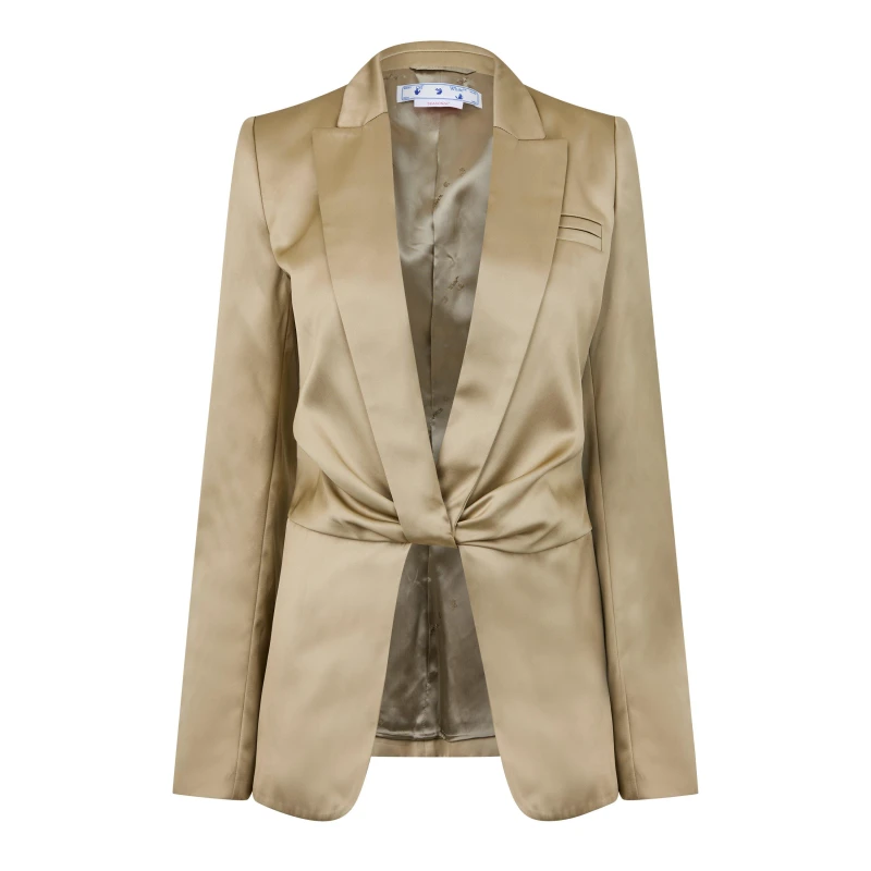 Image of Off White Womens Duchesse Twisted Duchesse Fabric Suit Jacket Green female 6 (38)