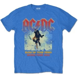 Image of AC/DC - Blow Up Your Video Unisex Large T-Shirt - Blue