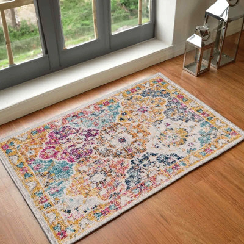 Image of Livabliss Vintage Oriental Boho Saffron/burnt Orange Ines Area Rug 60 X 90 Cm - Easy Care, Non Shedding, Ideal For Living Room & Bedroom