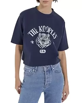 Image of The Kooples Cotton Cropped Logo Tee