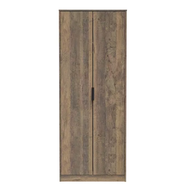 image of Welcome Furniture Ready Assembled Hong Kong G 2 Door Wardrobe In Vintage Oak