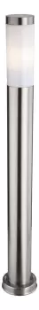 image of Plaza 1 Light Tall Bollard Post Stainless Steel IP44, E27