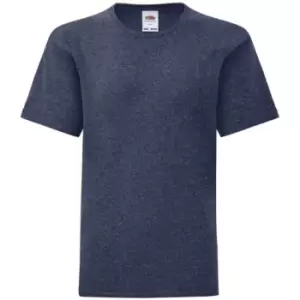 Image of Fruit Of The Loom Childrens/Kids Iconic T-Shirt (12-13 Years) (Heather Navy)
