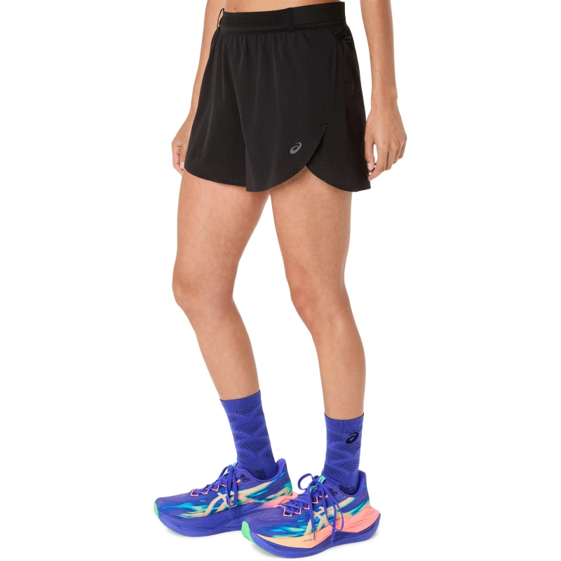 Image of Asics Metarun Split Shorts Running Short Womens Black female 8 (XS)