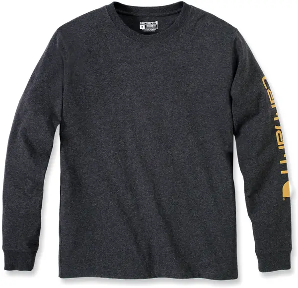Image of Carhartt Logo Longsleeve, black-grey, Size 2XL