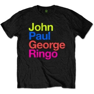 Image of The Beatles - JPG&R Pepper Suit Colours Unisex Large T-Shirt - Black