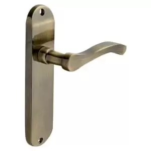 Image of Capri Antique Brass Lever Latch Door Handle - 1 Pair