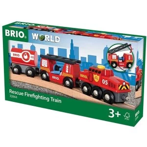 image of BRIO World Fire & Rescue - Rescue Fire Train Playset