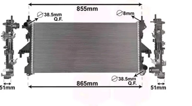 Image of VAN WEZEL 17012704 Engine radiator Aluminium, Brazed cooling fins Radiator,engine cooling (470)