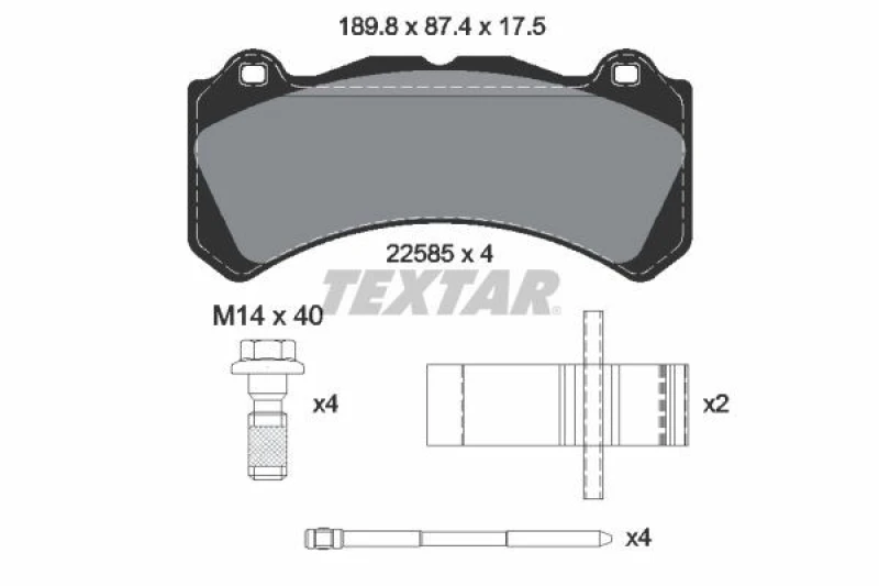 Image of Brake pad set TEXTAR 2258501