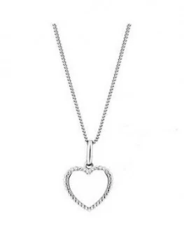 image of Simply Silver Sterling Silver Personalised Engravable Beaded Edge Heart Pendant