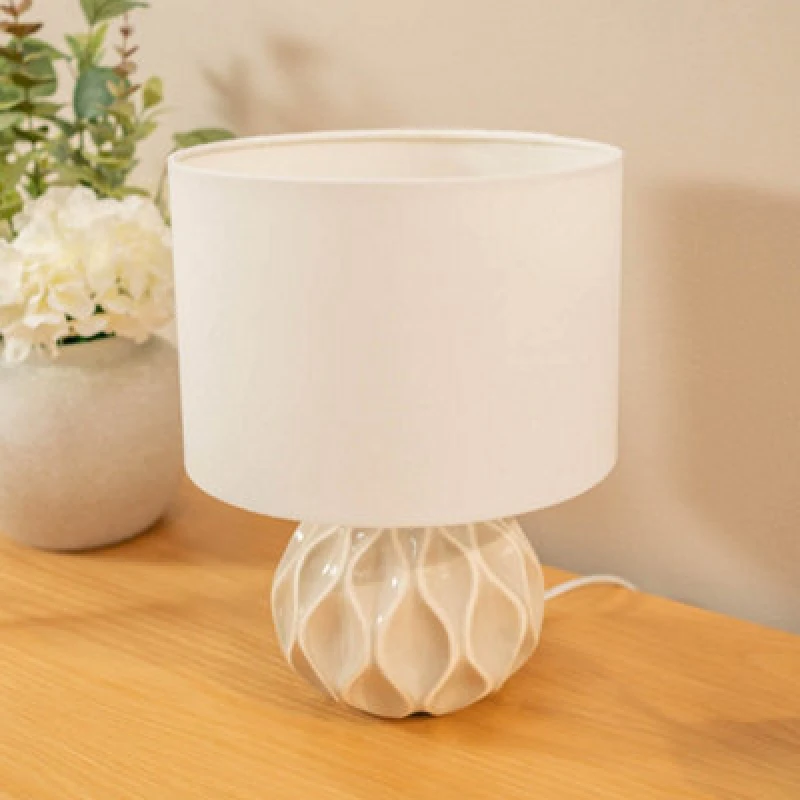 Image of ValueLights Luca Natural Ceramic Table Lamp Natural