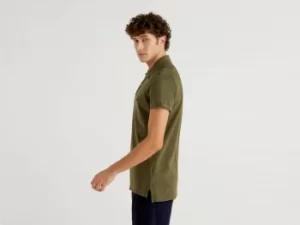 Benetton, Military Green Slim Fit Polo, taglia EL, Military Green, Men