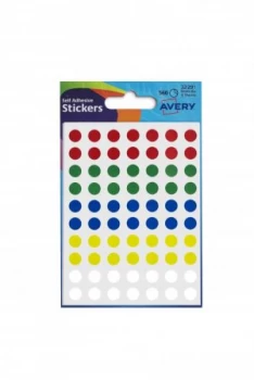 Image of Avery Coloured Labels Round 8mm Dia Assorted 32-291 PK10x560