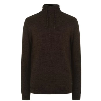 Image of Firetrap Cowl Neck Knit Jumper Mens - Khaki