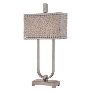 Image of 2 Light Tiffany Desk Lamp Old Silver, E27