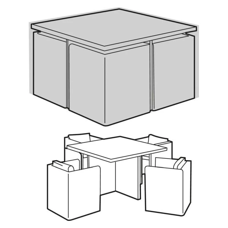 Image of Garland 4 Seater Large Cube Set Cover Black, 5 Year Warranty W3638