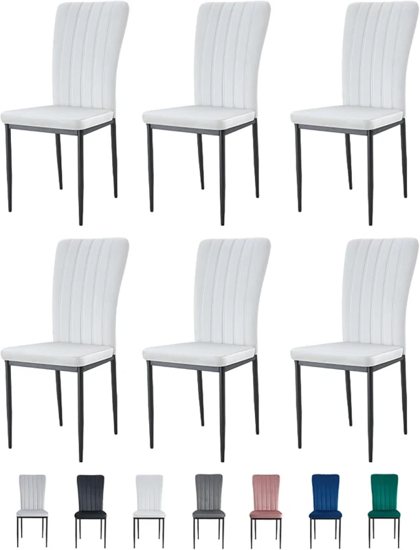Image of MCC Direct Set of 6 High back Dining Chairs Velvet FabricKitchen/Dining Seating - Elle By MCC in Beige Beige Unisex