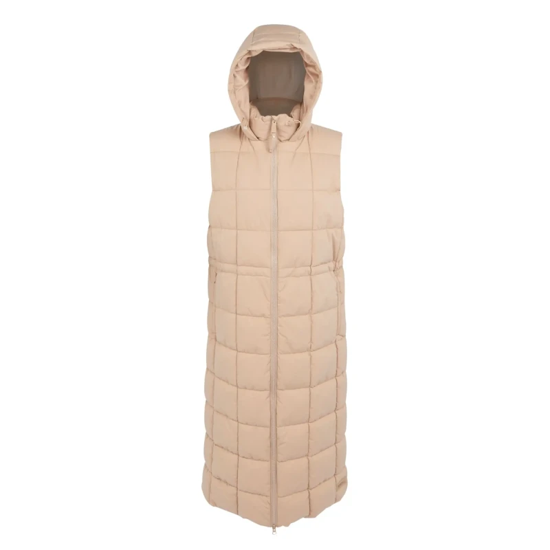 Image of Womens Regatta Leandra Sleeveless Long Puffer Beige Female 38