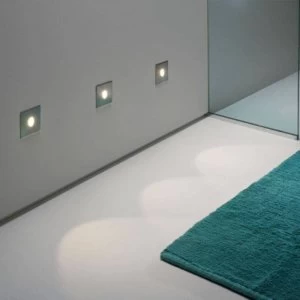 Image of 1 Light Outdoor Recessed Marker Wall Light Stainless Steel IP65, E27