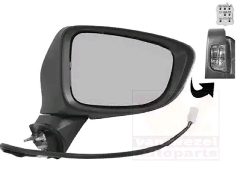 Image of VAN WEZEL 2766808 Wing mirror * HAGUS * Right, Heatable, primed Outside Mirror (50)