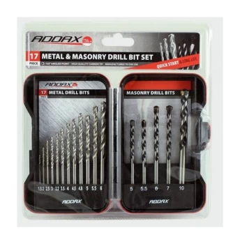 Image of Addax - MIX17SET HSS Jobber and Masonry Set 17pc