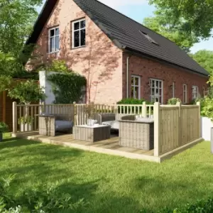 Image of Power Timber Decking Kit Handrails on Three Sides - 3 x 5.4m